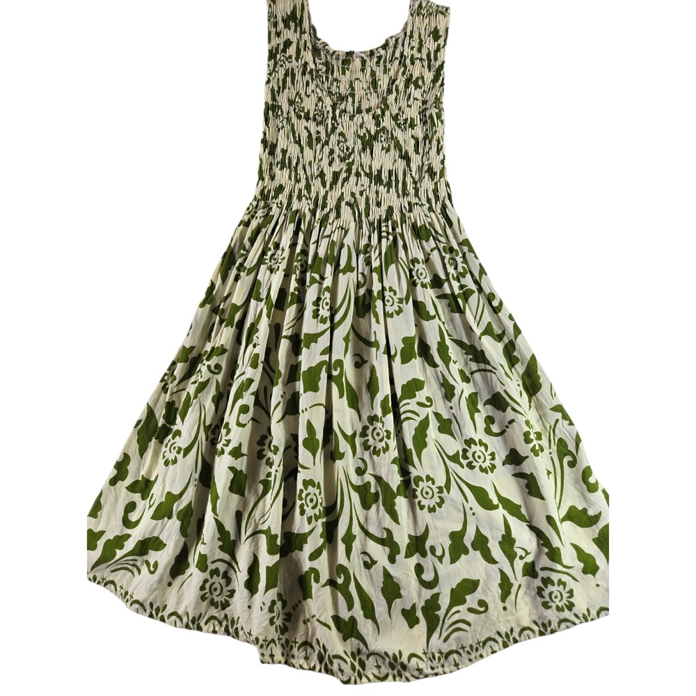 Pineapple Isle Womens Medium Tropical Print Flowing Sun Dress Rayon